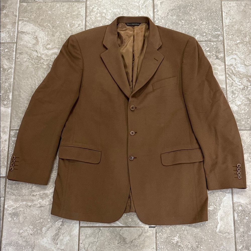 Jack Victor 44L‎ Brown 100% Cashmere Blazer Jacket Sport Suit Coat Loro Piana